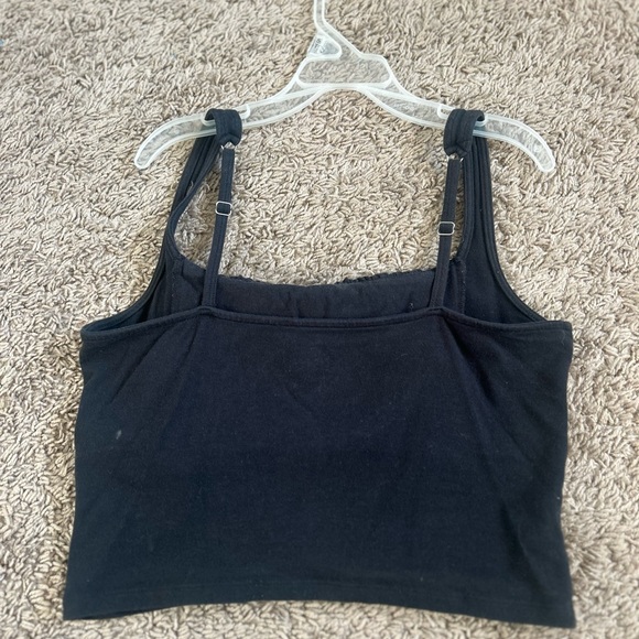 Hollister Black Ruched Crop Tank Top - Picture 2 of 2